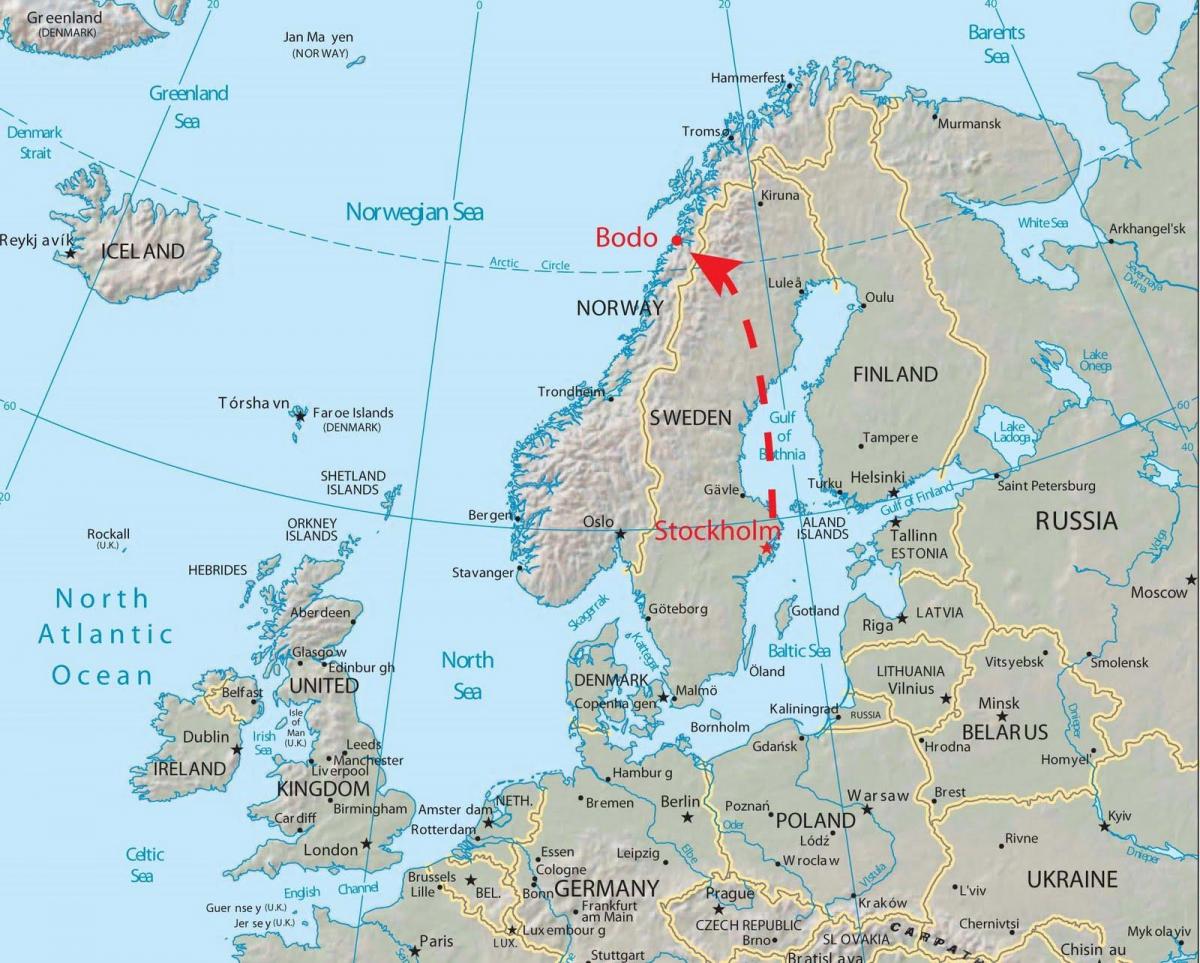 Kart over bodø Norge