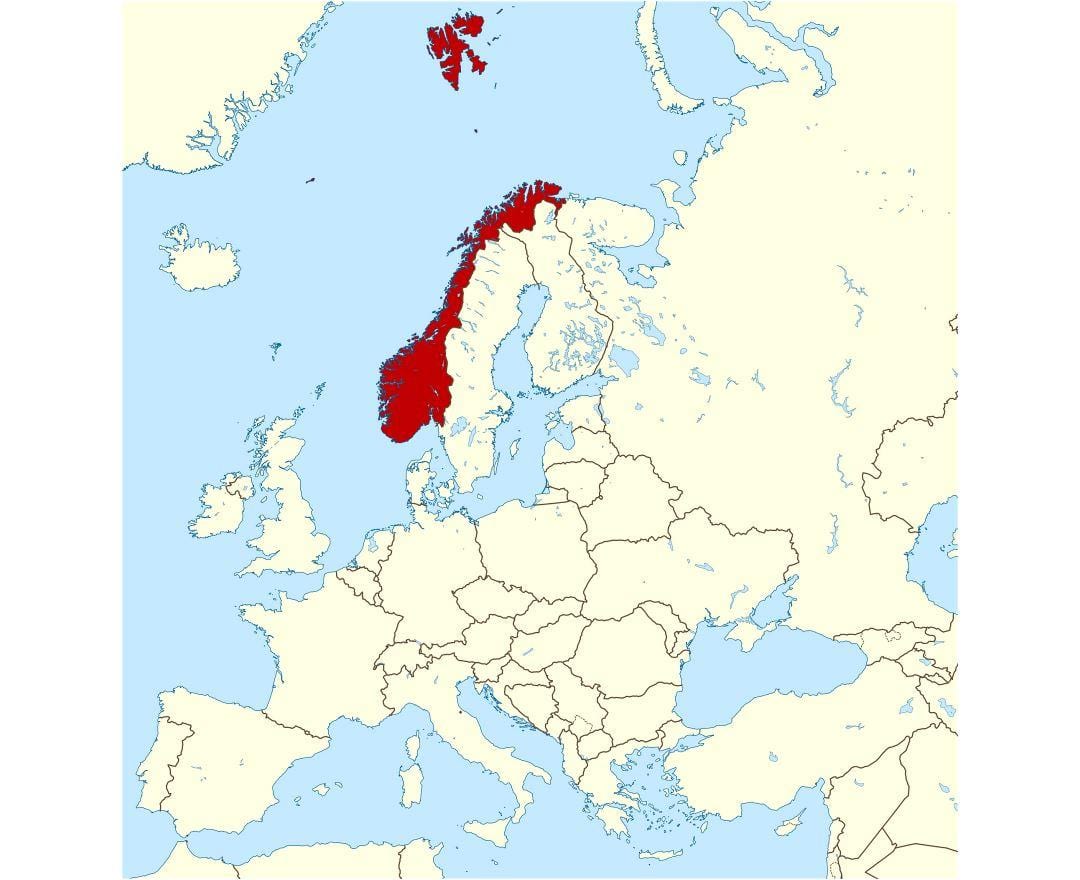 Norge plassering på kartet