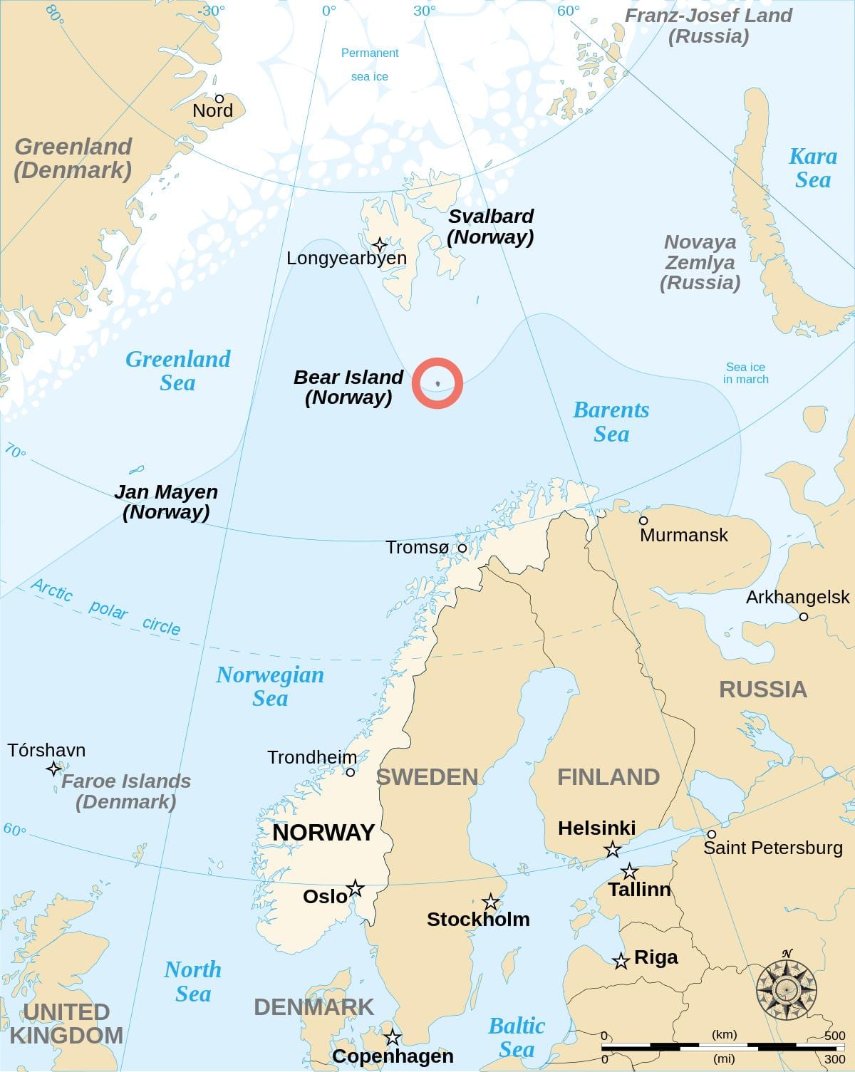 Kart over Norge øyer 