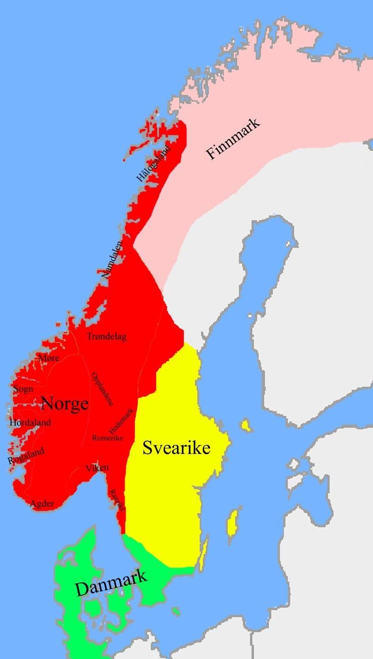 Kart over Norge grenser