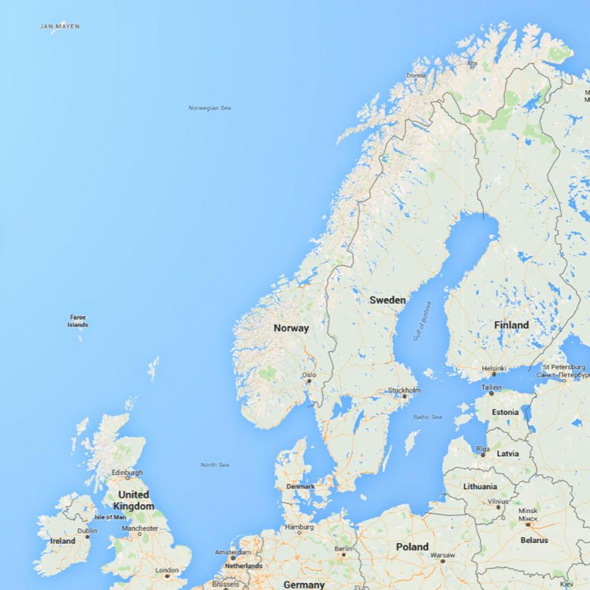 Norge kystlinje kart