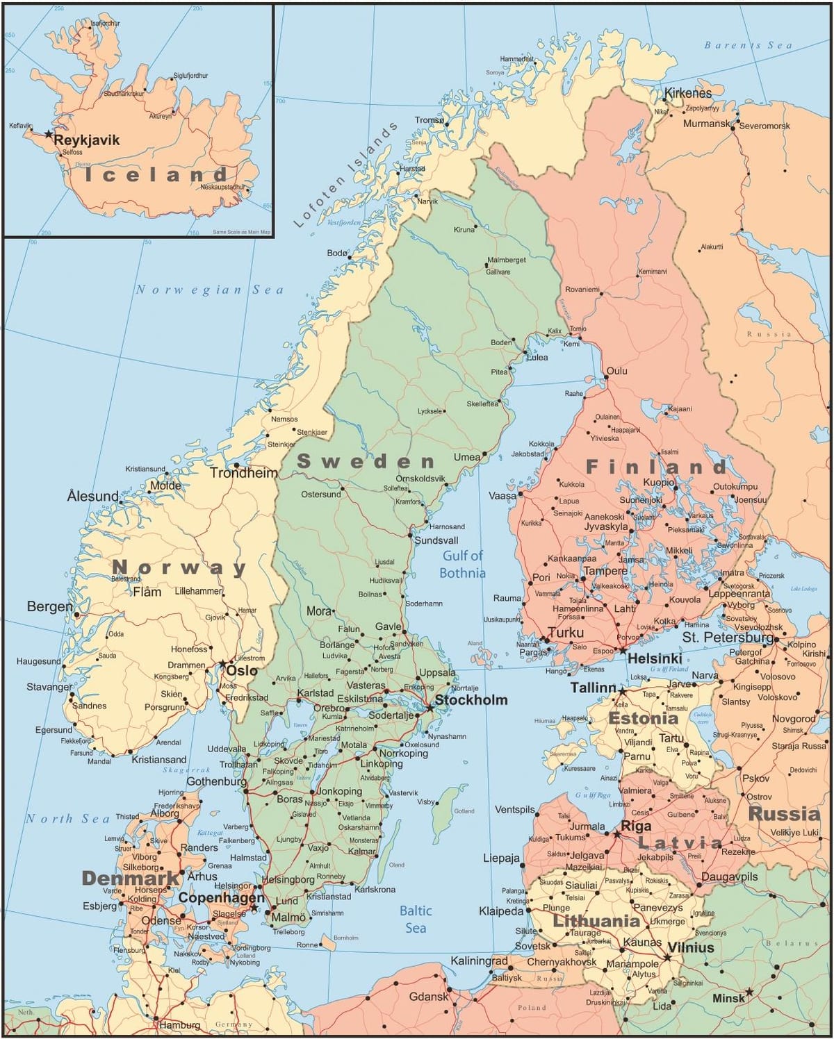 Kart over Norge land