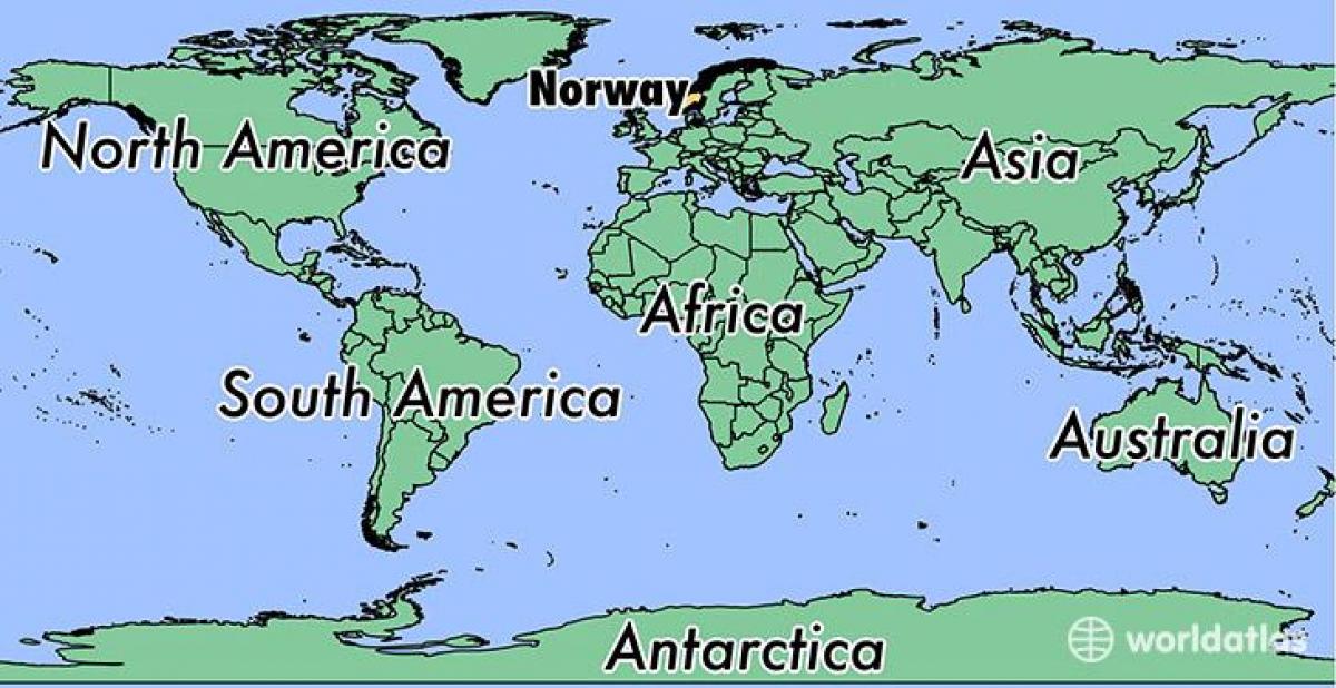 Kart over Norge plassering på verden 
