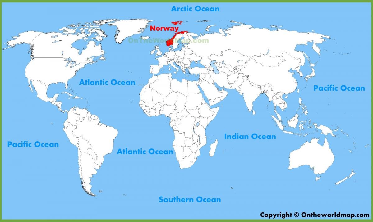verdenskart som viser Norge