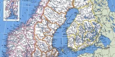 Detaljert kart over Norge