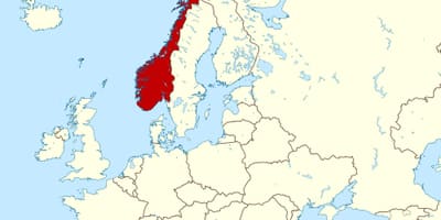 Norge på kartet over europa