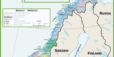 Kart over Norge politisk 