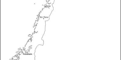 Kart over Norge omrisset