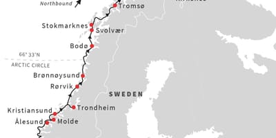 Kart over Norge sykkeltur
