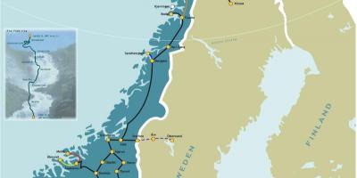 Norge jernbane kart