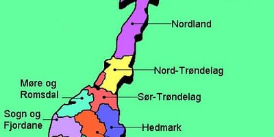 Kart av Norges nasjonale turistveger 
